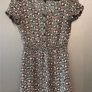 H&M White and Pink Puff Sleeve Sundress